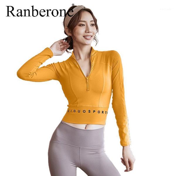 yoga outfits ranberone female t-shirt long sleeve seamless solid zipper crop letter gym fitness sportswear wive shirt 20211, White;red
yoga outfits ranberone female t-shirt long sleeve seamless solid zipper crop letter gym fitness sportswear wive shirt 20211, White;red