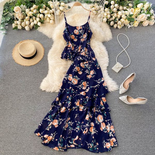2021 female singiny summer styling chiffon floral holiday beach pleated skirt long fashion all-match suit impression pieces nno6, Gray
2021 female singiny summer styling chiffon floral holiday beach pleated skirt long fashion all-match suit impression pieces nno6, Gray