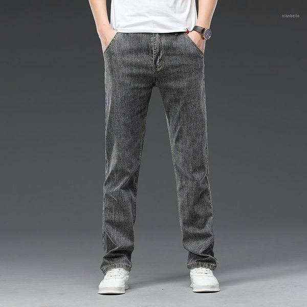icpans summer thin denim casual pants mesn straight stretch classic mens trousers jeans1, Black 
icpans summer thin denim casual pants mesn straight stretch classic mens trousers jeans1, Black