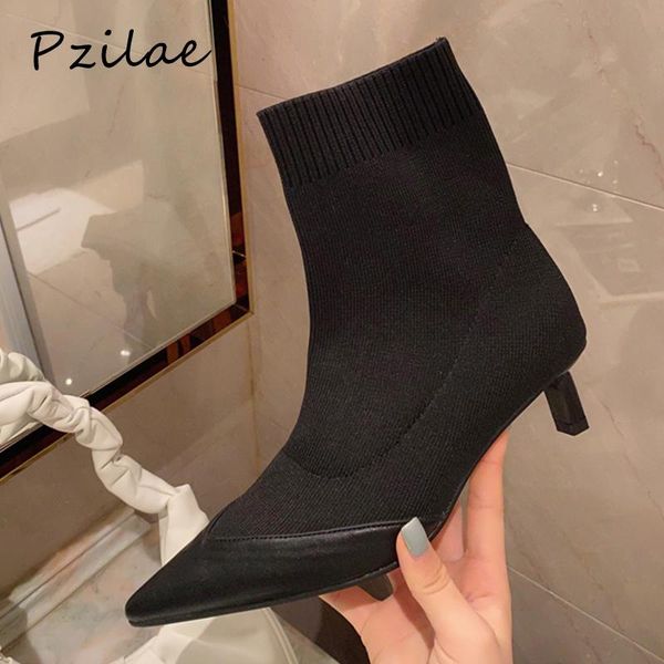boots pzilae 2021 autumn ankle female shoes sock knitting stretch pointed toe low heel for women fashion, Black
boots pzilae 2021 autumn ankle female shoes sock knitting stretch pointed toe low heel for women fashion, Black