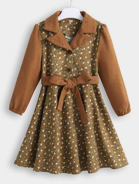 toddler girls ditsy floral lapel neck belted flared dress she, Red;yellow
toddler girls ditsy floral lapel neck belted flared dress she, Red;yellow