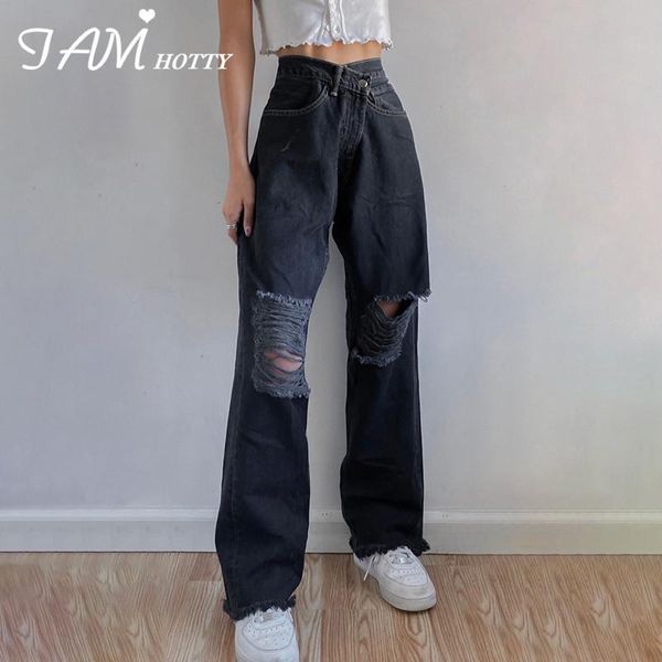 women's jeans black ripped straight baggy mom women boyfriend high waist wide leg korean punk vintage distressed denim pants iamty, Blue
women's jeans black ripped straight baggy mom women boyfriend high waist wide leg korean punk vintage distressed denim pants iamty, Blue