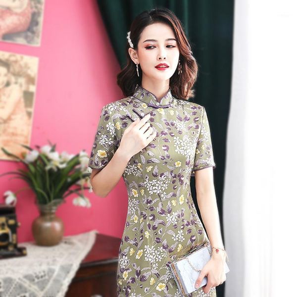 sheng coco double layer cheongsam chinese retro style purple flowers pearl pankou stand collar dress vintage 2020 women clothing1, Red
sheng coco double layer cheongsam chinese retro style purple flowers pearl pankou stand collar dress vintage 2020 women clothing1, Red