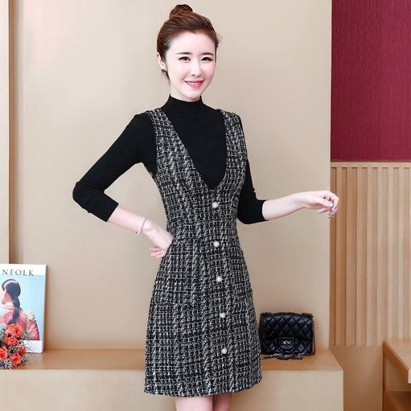 2021 new autumn women's woolen vest new fashion v-neck sleeveless plaid strap elegant female office dress vestidos j303 0khh, Black;gray
2021 new autumn women's woolen vest new fashion v-neck sleeveless plaid strap elegant female office dress vestidos j303 0khh, Black;gray