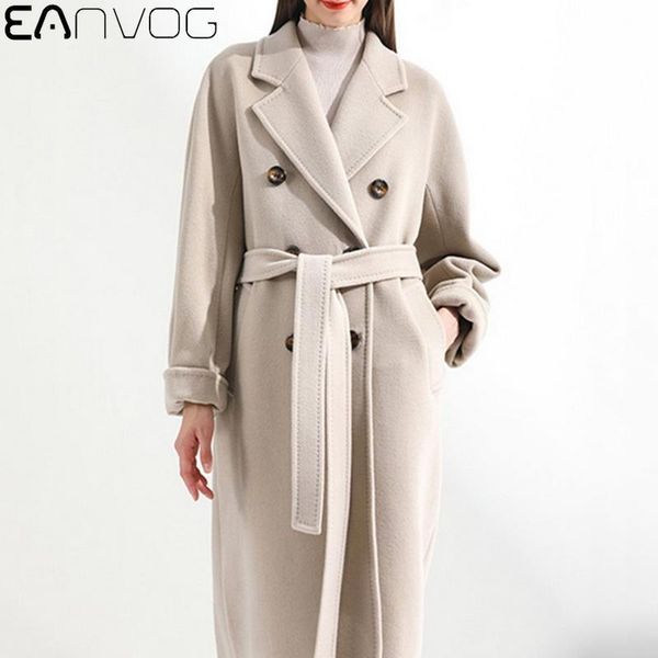 women's wool & blends women ladies double breasted long sleeve belted coat jacket office lady simple female solid blend warm overcoat, Black
women's wool & blends women ladies double breasted long sleeve belted coat jacket office lady simple female solid blend warm overcoat, Black
