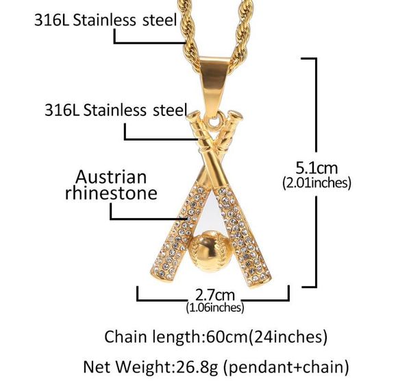 necklaces new crystal for mens pendant statement jewelry stainless steel gold color baseball necklace charm
necklaces new crystal for mens pendant statement jewelry stainless steel gold color baseball necklace charm