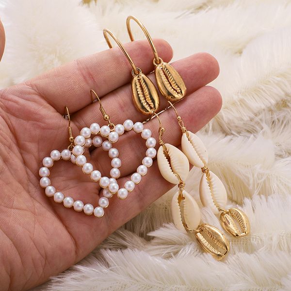 богемский 2/3 / 4peass / set shell pearl drop серьги для женщин море лето морская звезда кулон на пляже ювелирные изделия оптом, Golden
богемский 2/3 / 4peass / set shell pearl drop серьги для женщин море лето морская звезда кулон на пляже ювелирные изделия оптом, Golden