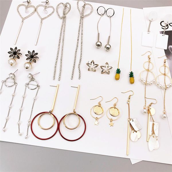 wholesale 20pcs/lot fashion stone hanging earrings geometric tassel ab color protection anti allergy earrings, Silver
wholesale 20pcs/lot fashion stone hanging earrings geometric tassel ab color protection anti allergy earrings, Silver