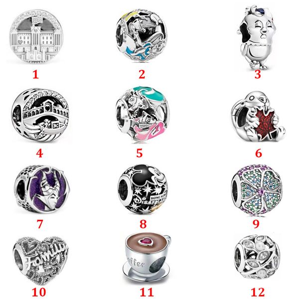 925 sterling silver new coffee school castle clover diy beads charms fit pandora bracelet silver 925 jewelry women gift, Black
925 sterling silver new coffee school castle clover diy beads charms fit pandora bracelet silver 925 jewelry women gift, Black