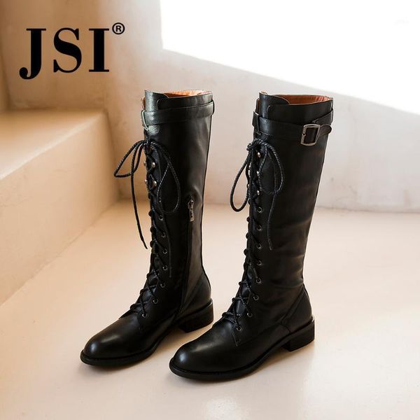 boots jsi winter women knee-high round toe lace-up genuine leather ladies shoes square heel solid med heels jo3171, Black
boots jsi winter women knee-high round toe lace-up genuine leather ladies shoes square heel solid med heels jo3171, Black