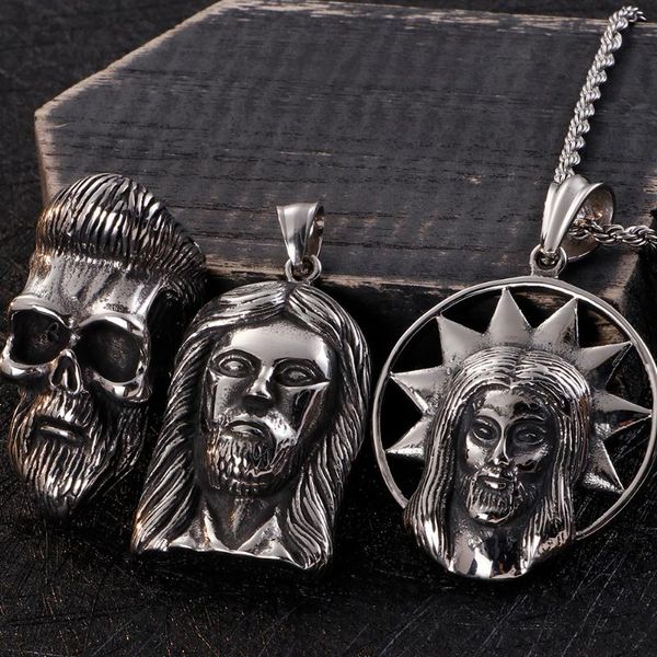pendant necklaces punk rocker gothic mens 316l stainless steel skull necklace man religious jesus pendants for men jewelry male, Silver
pendant necklaces punk rocker gothic mens 316l stainless steel skull necklace man religious jesus pendants for men jewelry male, Silver