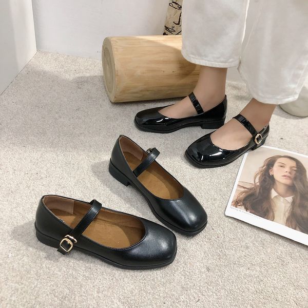 women flat spring 2020 new small leather shoes for women's day series lovely round head lolita retro thick heel shoes for women c1120, Black
women flat spring 2020 new small leather shoes for women's day series lovely round head lolita retro thick heel shoes for women c1120, Black