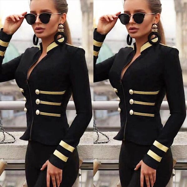 women ladies fashion winter stand neck padded slim jacket check zipper up biker coat military new, Black;brown
women ladies fashion winter stand neck padded slim jacket check zipper up biker coat military new, Black;brown