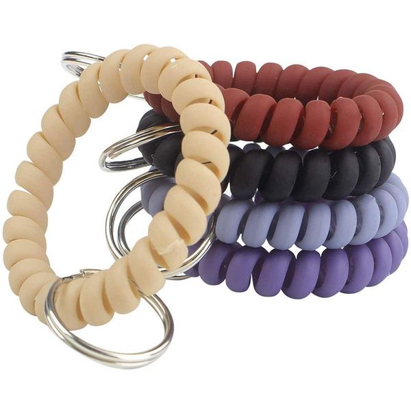 bluestar 5pcs pack random color plastic coil wrist stretch matte waistband elastic stretchable spiral bracelet key accessories, Black
bluestar 5pcs pack random color plastic coil wrist stretch matte waistband elastic stretchable spiral bracelet key accessories, Black