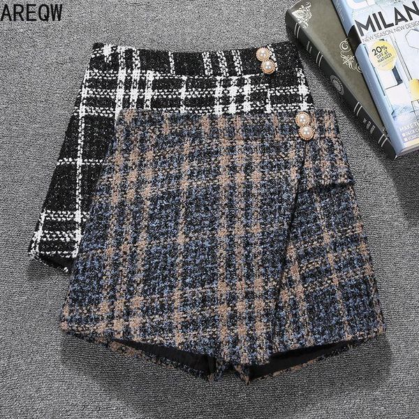 women's shorts autumn and winter tweed style divided korean fashion plaid high waist slim loose wide leg booty shorts1, White;black
women's shorts autumn and winter tweed style divided korean fashion plaid high waist slim loose wide leg booty shorts1, White;black