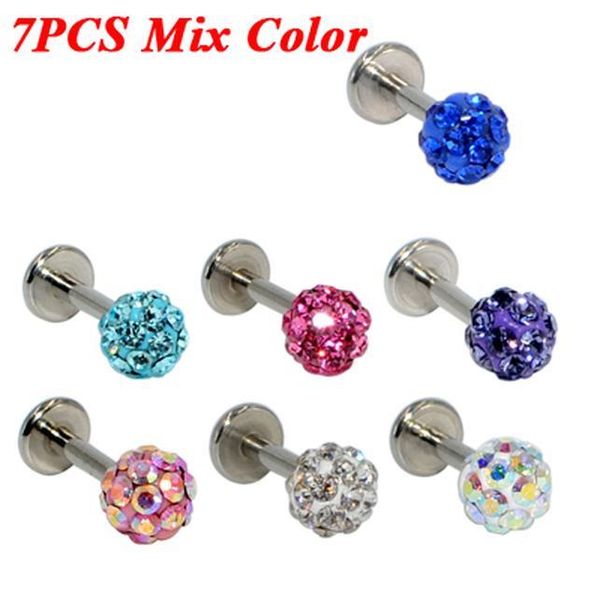 7pcs surgical steel 4mm charming crystal ball labret tragus cartilage earring round tragus lip ring ear cartilage earring 16g q sqcerr, Silver
7pcs surgical steel 4mm charming crystal ball labret tragus cartilage earring round tragus lip ring ear cartilage earring 16g q sqcerr, Silver