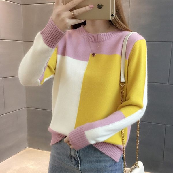 surmiitro sweater women for winter fashion autumn patchwork knitted long sleeve pullover female tricot jumper pull femme y200116, White;black
surmiitro sweater women for winter fashion autumn patchwork knitted long sleeve pullover female tricot jumper pull femme y200116, White;black