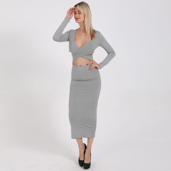 womens fashion dressv-neck hollow long sleeve hip dress 10 colors vzpf, Black;gray
womens fashion dressv-neck hollow long sleeve hip dress 10 colors vzpf, Black;gray