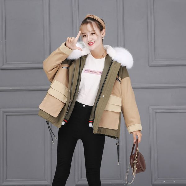 women 2020 royal parka large fox collar with hood lining deployable female natural skin jacket real rabbit d4lm, Black
women 2020 royal parka large fox collar with hood lining deployable female natural skin jacket real rabbit d4lm, Black