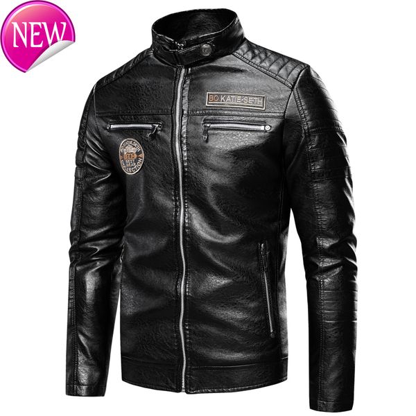 luulla men 2020 autumn new brand casual motor distressed leather jacket coat men winter vintage outwear faux leather jackets men, Black
luulla men 2020 autumn new brand casual motor distressed leather jacket coat men winter vintage outwear faux leather jackets men, Black