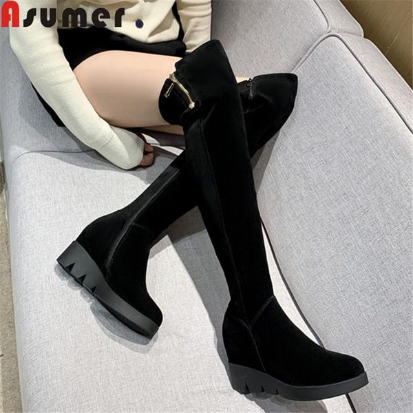 boots asumer over the knee women stretch suede leather autumn winter high heels platform casual party shoes woman, Black
boots asumer over the knee women stretch suede leather autumn winter high heels platform casual party shoes woman, Black