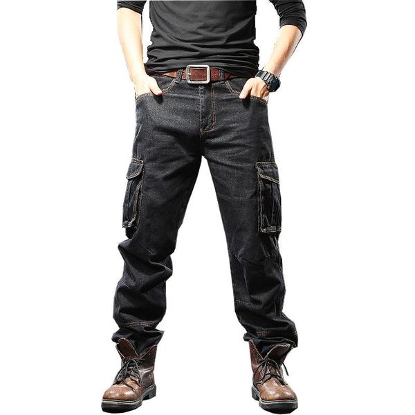 mcikkny men cargo casual jeans multi-pockets loose straight motorcycle denim trousers for male pants size 29-44 washed, Blue
mcikkny men cargo casual jeans multi-pockets loose straight motorcycle denim trousers for male pants size 29-44 washed, Blue