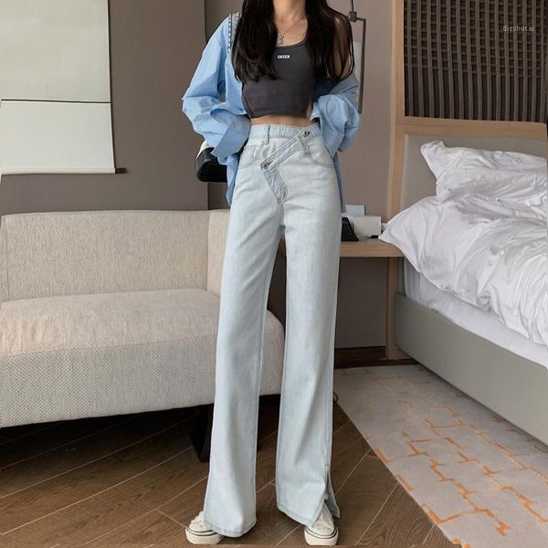 autumn jeans women vintage washed jeans fashion irregular casual straight loose high waist wide leg denim trousers1, Blue
autumn jeans women vintage washed jeans fashion irregular casual straight loose high waist wide leg denim trousers1, Blue