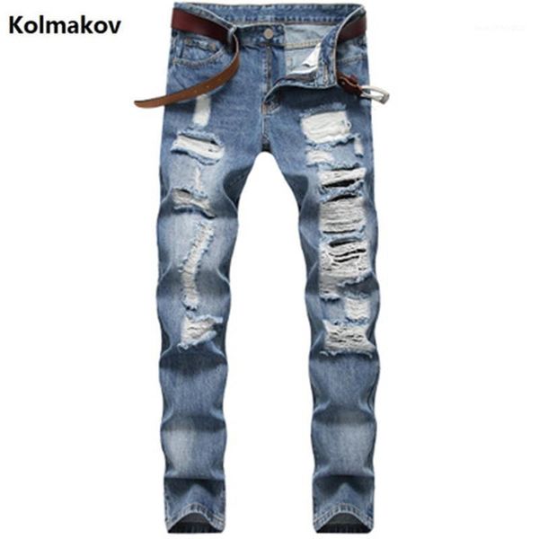 men's jeans 2021 spring arrival mens denim straight pants men's fashion broken hole style elasticity slim fit men1, Blue
men's jeans 2021 spring arrival mens denim straight pants men's fashion broken hole style elasticity slim fit men1, Blue