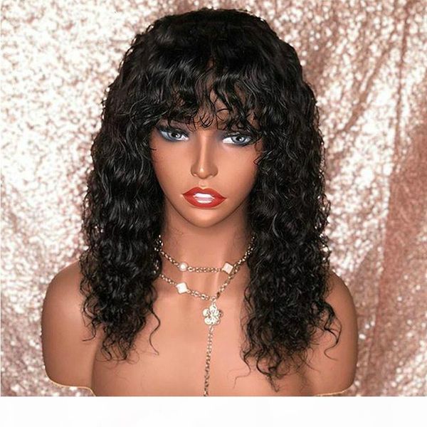 curly human hair full lace wig with bang pre plucked with baby hair virgin brazilian long curly lace front wigs for black women, Black;brown
curly human hair full lace wig with bang pre plucked with baby hair virgin brazilian long curly lace front wigs for black women, Black;brown