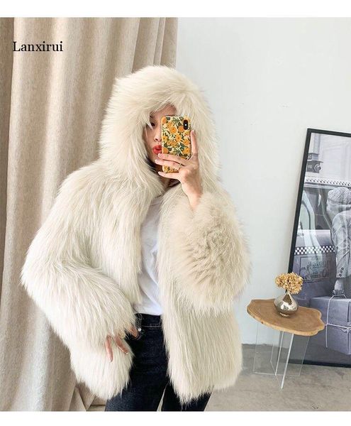 women's fur & faux winter women sheep shearing imitation furs coat loose warm collar hooded outerwear, Black
women's fur & faux winter women sheep shearing imitation furs coat loose warm collar hooded outerwear, Black