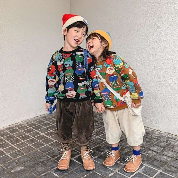 sweater plush children's warm autumn winter 2020 new cartoon graffiti boys' and girls' long thickened pullover, Black
sweater plush children's warm autumn winter 2020 new cartoon graffiti boys' and girls' long thickened pullover, Black