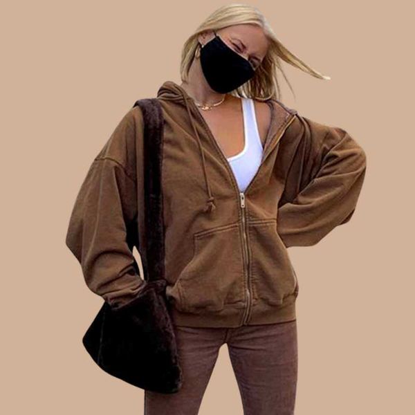 women's hoodies & sweatshirts missnight brown women zip up hoodie hooded fleece black sweatshirt long sleeve lace big pockets loose str
women's hoodies & sweatshirts missnight brown women zip up hoodie hooded fleece black sweatshirt long sleeve lace big pockets loose str