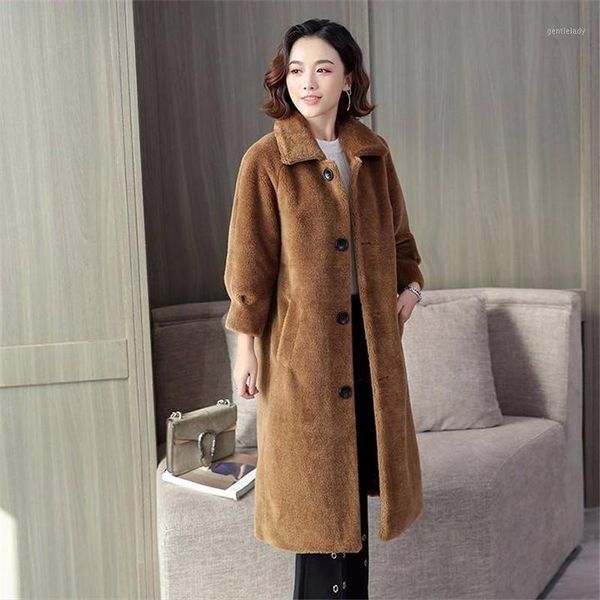 women's fur & faux 2021 winter women long loose single breasted real wool coat female thick natural sheep shearing jacket warm r3431, Black
women's fur & faux 2021 winter women long loose single breasted real wool coat female thick natural sheep shearing jacket warm r3431, Black