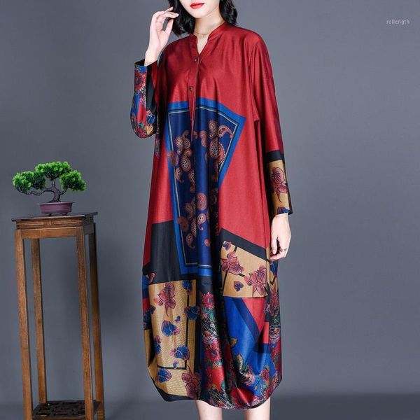 superaen 2020 autumn national style retro print irregular plus size mid-calf dress for women1, Black;gray
superaen 2020 autumn national style retro print irregular plus size mid-calf dress for women1, Black;gray