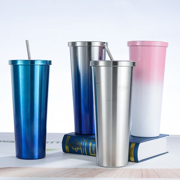 500ml / 750ml double layer 304 stainless steel straw cup vacuum straight body straw. heat preservation. ice protection. coffee cup
500ml / 750ml double layer 304 stainless steel straw cup vacuum straight body straw. heat preservation. ice protection. coffee cup