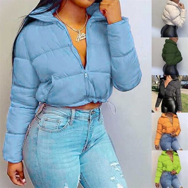 women long sleeve puffer jacket zip up solid color drawstring hem cropped coat 211221, Black
women long sleeve puffer jacket zip up solid color drawstring hem cropped coat 211221, Black
