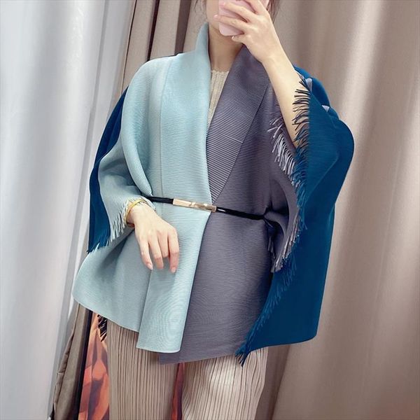 lanmrem pleated coat womens color block patchwork shawl coat 2020 new summer loose large size all match 2a016, Black;brown
lanmrem pleated coat womens color block patchwork shawl coat 2020 new summer loose large size all match 2a016, Black;brown