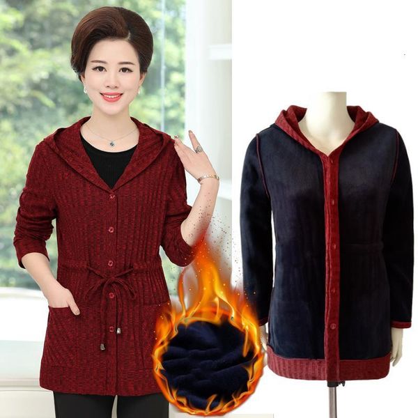 fleece warm knitted cardigan sweater 2021 fall winter middle old age mother clothes knitwear coat women long sleeve spandex jumper, White;black
fleece warm knitted cardigan sweater 2021 fall winter middle old age mother clothes knitwear coat women long sleeve spandex jumper, White;black