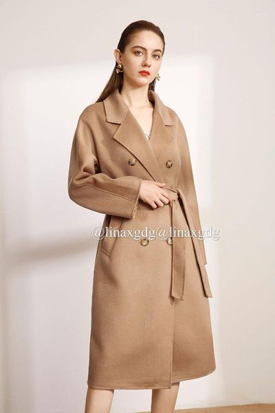 cashmere coat in the winter of 2021 new women's clothing of camel's hair water ripple double-sided double-breasted 18011, Black
cashmere coat in the winter of 2021 new women's clothing of camel's hair water ripple double-sided double-breasted 18011, Black