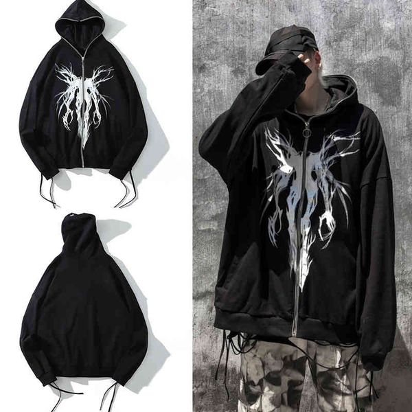 men casual black cool oversize coat fashion sweatshirt streetwear 90s autumn punk graphic print zipper ribbon hooded hoodies
men casual black cool oversize coat fashion sweatshirt streetwear 90s autumn punk graphic print zipper ribbon hooded hoodies