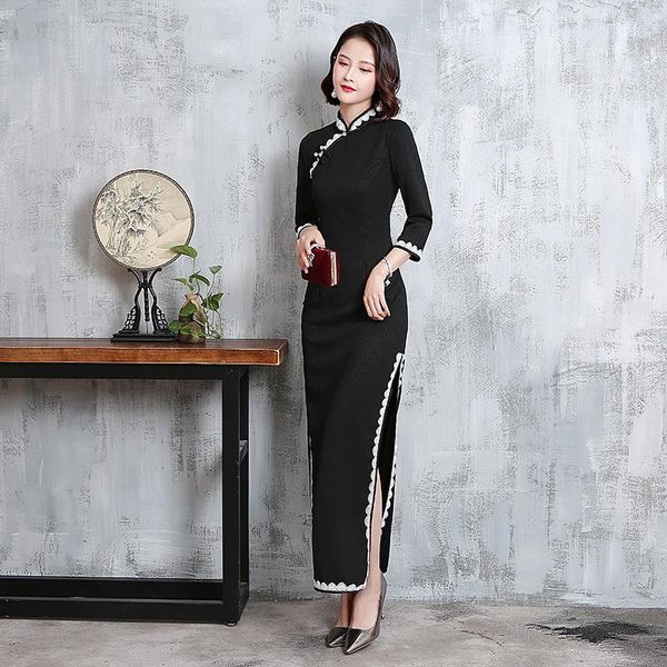 ethnic clothing black burgundy high-split three-quarter sleeve mandarin collar chinese long cheongsam dresses for women plus size 4xl 5xl qi, Red
ethnic clothing black burgundy high-split three-quarter sleeve mandarin collar chinese long cheongsam dresses for women plus size 4xl 5xl qi, Red