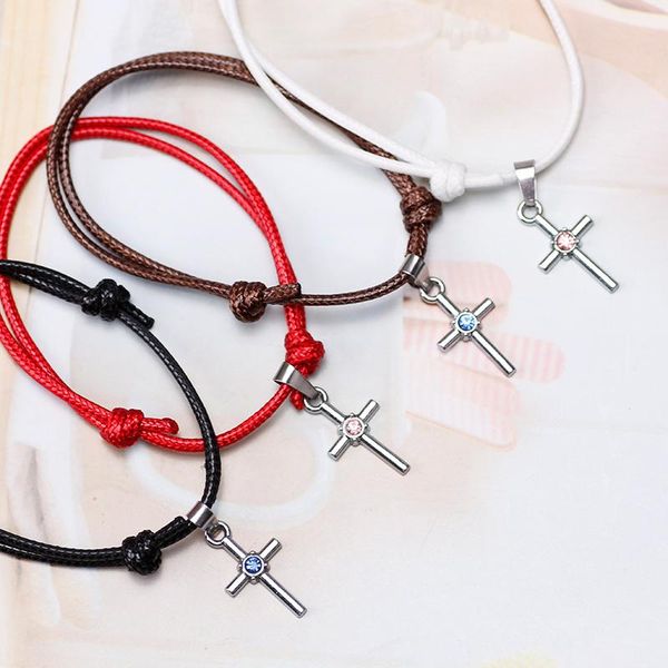charm bracelets bff cross bracelet inlaid rhinestone alloy pendant simple fashion men and women leather rope couple jewelry gift, Golden;silver
charm bracelets bff cross bracelet inlaid rhinestone alloy pendant simple fashion men and women leather rope couple jewelry gift, Golden;silver