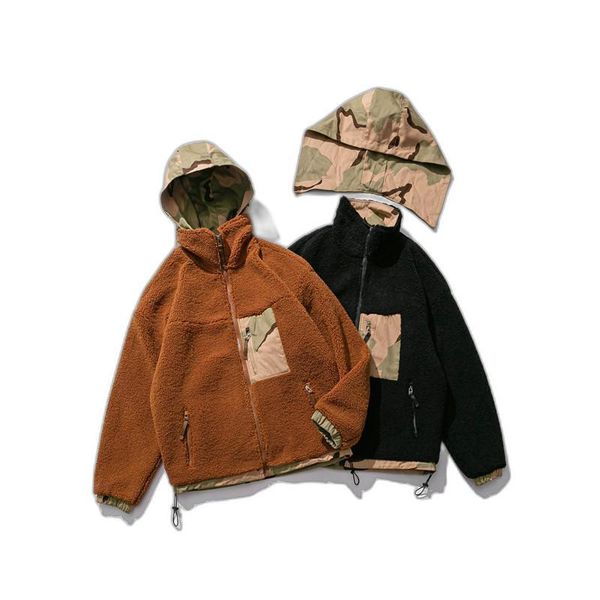 men's down & parkas 2021 winter hooded cotton jacket contrast color camouflage hat stitching lamb wool, Black
men's down & parkas 2021 winter hooded cotton jacket contrast color camouflage hat stitching lamb wool, Black