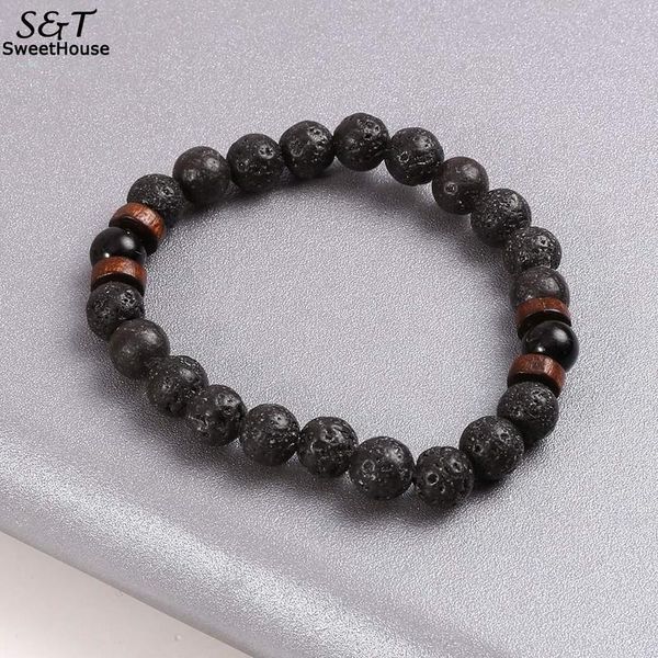 lava rock stone beads strand bracelet wooden bead accessories black rock stone men/women jewelry gift
lava rock stone beads strand bracelet wooden bead accessories black rock stone men/women jewelry gift