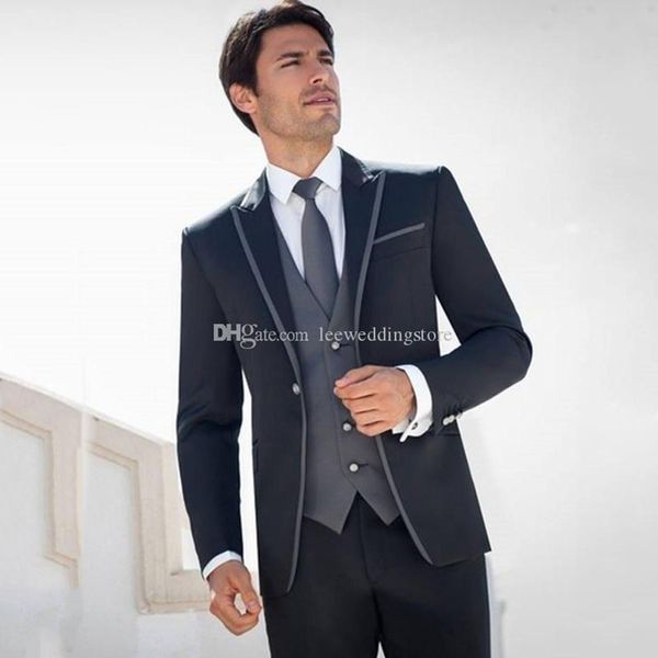 men suits black peaked lapel wedding suits for mens jacket bridegroom evening dress custom made slim fit formal tuxedos man blazer prom, Black;gray
men suits black peaked lapel wedding suits for mens jacket bridegroom evening dress custom made slim fit formal tuxedos man blazer prom, Black;gray