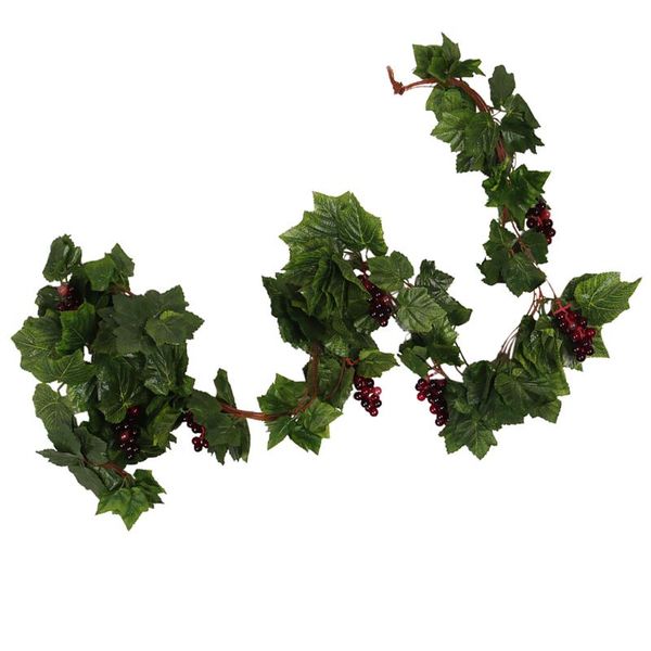 green wired artificial grape vine garland vine with bunches of red grapes for weddings festivals parties home decorations
green wired artificial grape vine garland vine with bunches of red grapes for weddings festivals parties home decorations