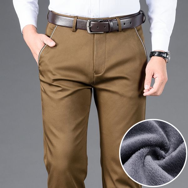 winter men's thick warm casual pants new classic style stretch straight business dark khaki mink velvet trousers male brand 201109, Black
winter men's thick warm casual pants new classic style stretch straight business dark khaki mink velvet trousers male brand 201109, Black