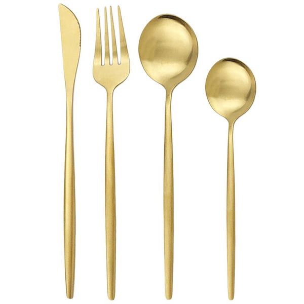 flatware sets gold mattetableware cutlery set stainless steel dinner knife fork spoon dinnerware kitchen accessories
flatware sets gold mattetableware cutlery set stainless steel dinner knife fork spoon dinnerware kitchen accessories