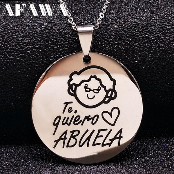 pendant necklaces family grandma stainless steel necklace grandmother choker women jewelry gift te quiero abuela n17781, Silver
pendant necklaces family grandma stainless steel necklace grandmother choker women jewelry gift te quiero abuela n17781, Silver