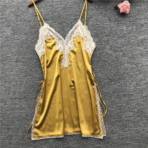 herislim lingeries women silk nightgown lace trim high split night dress summer mini dress sleepwear nighty home clothes1, Black;red
herislim lingeries women silk nightgown lace trim high split night dress summer mini dress sleepwear nighty home clothes1, Black;red